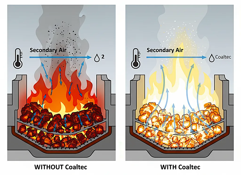 Combustion improvement with Coaltec